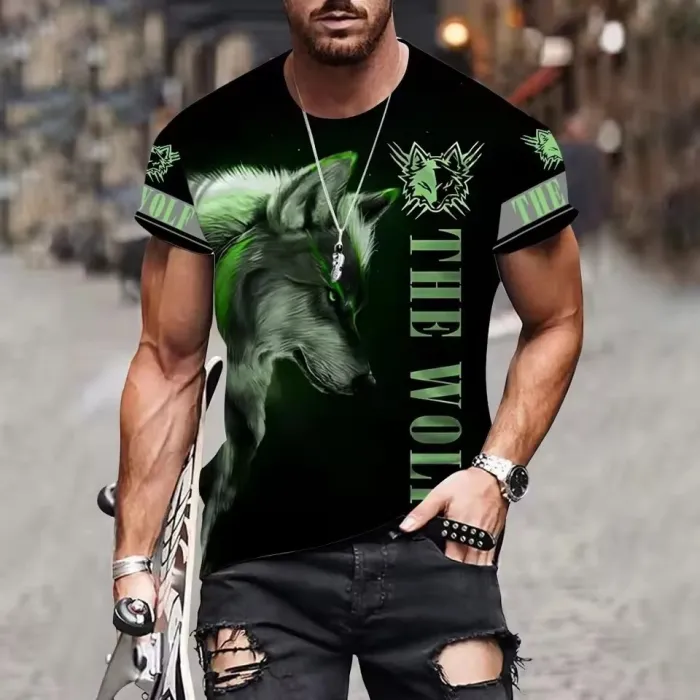 The Wolf Pattern T-Shirt For Men