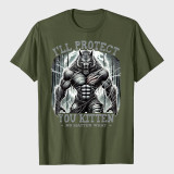 Funny Graphic Tee I'll Protect You Kitten Alpha Wolf T-Shirt