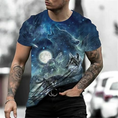 Mens Wolf Packs Print T-Shirt