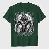 Funny Graphic Tee I'll Protect You Kitten Alpha Wolf T-Shirt
