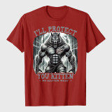 Funny Graphic Tee I'll Protect You Kitten Alpha Wolf T-Shirt