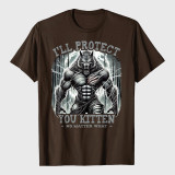 Funny Graphic Tee I'll Protect You Kitten Alpha Wolf T-Shirt