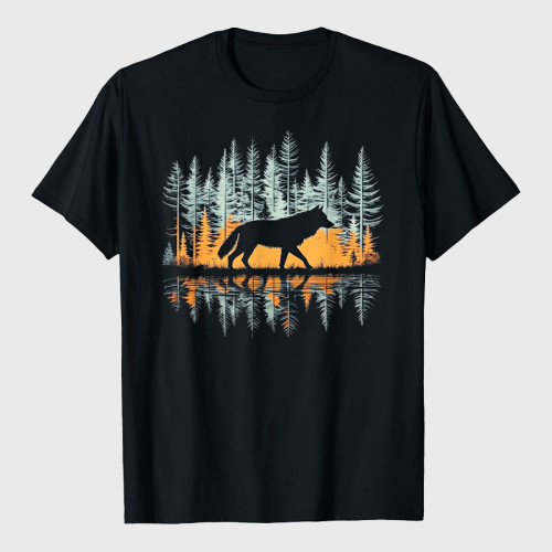 Forest Nature Wildlife Wolf Graphic T-Shirt