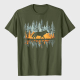 Forest Nature Wildlife Wolf Graphic T-Shirt