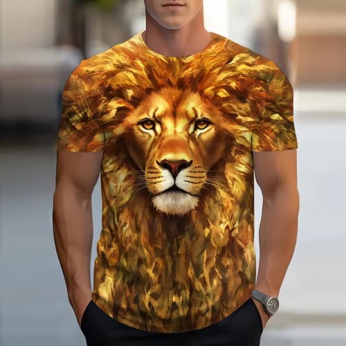 Golden Lion Print T-Shirt