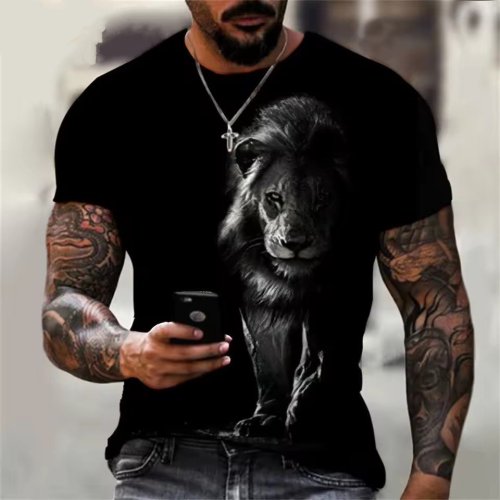 Wild Lion Men's Black T-Shirt
