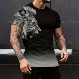 Men's Lion Pattern T-Shirt