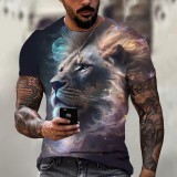 Lion Galaxy Print T-Shirt