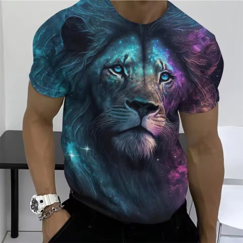 Galaxy Lion Pattern T-Shirt