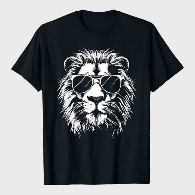 Lion Sunglasses Graphic T-Shirt