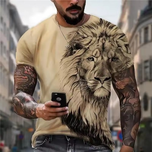 Brown Lion Graphic T-Shirt