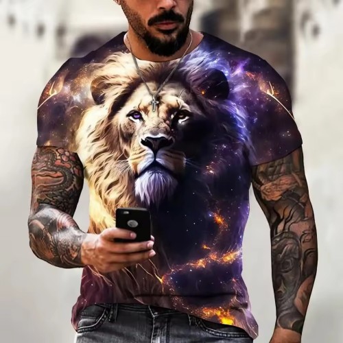 Galaxy Lion Printed T-Shirt