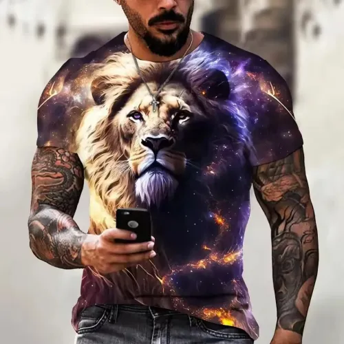 Galaxy Lion Printed T-Shirt