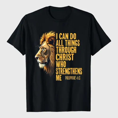 Religious Lion Strengthens Christian T-Shirt