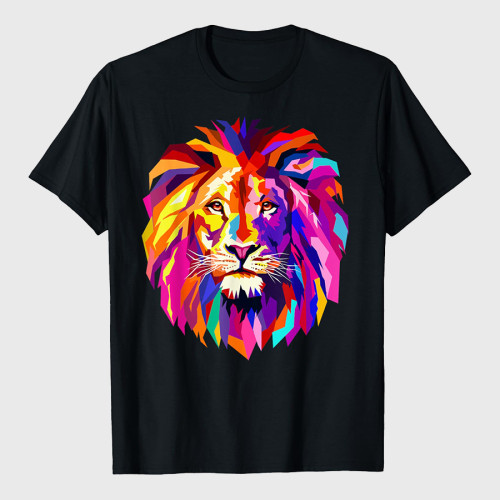 Colorful Lion Head T-Shirt