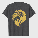 Gold Wilderness Lion Art T-Shirt For Men