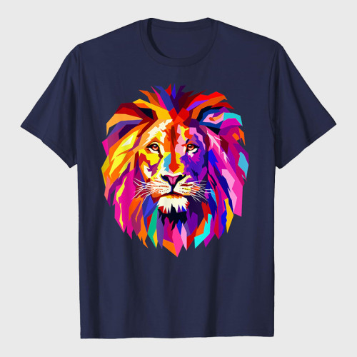 Colorful Lion Head T-Shirt