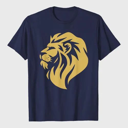 Gold Wilderness Lion Art T-Shirt For Men