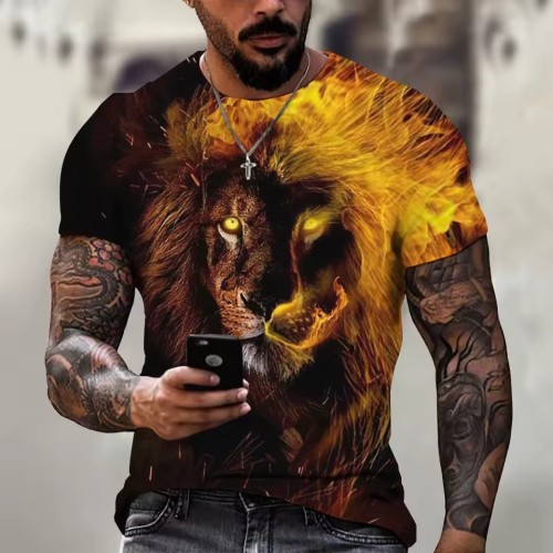 Fire Lion Graphic T-Shirt