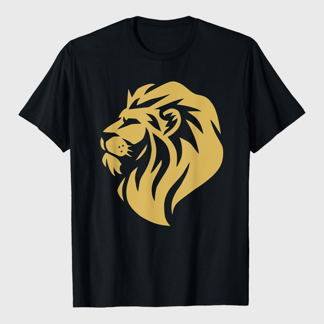 Gold Wilderness Lion Art T-Shirt For Men