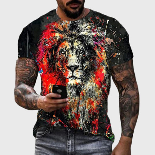 Mens Lion Graphic T-Shirt