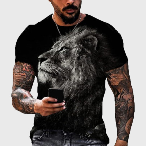 Mens Lion Graphic T-Shirt