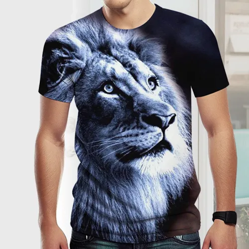 3D Animal Lion Casual T-Shirt