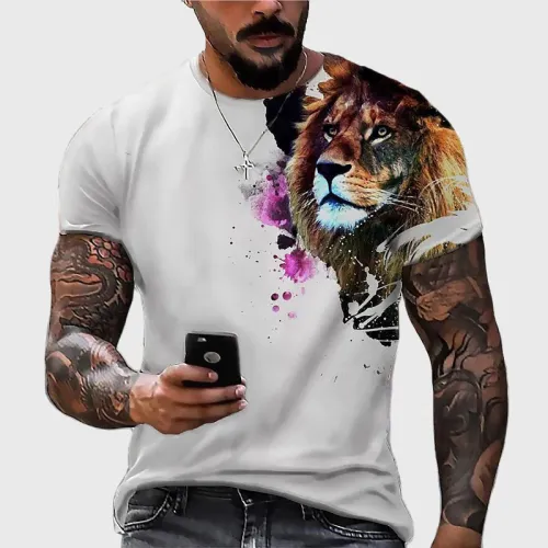 Lion Graphic White T-Shirt