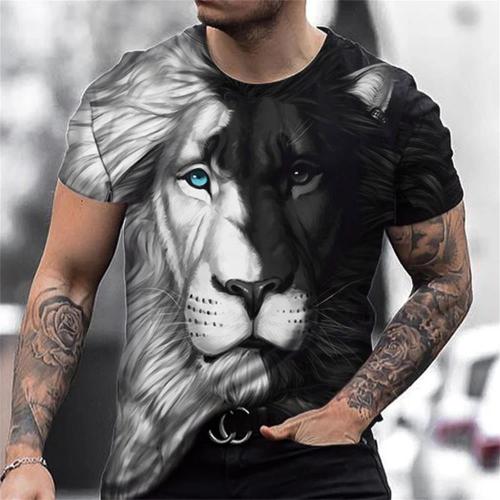 Black White Lion Graphic T-Shirt