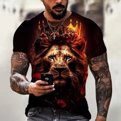 King Lion With Crown Graphic T-Shirt