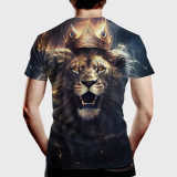 Men's Lion With Crown Casual Graphic T-Shirt