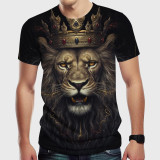Men's Lion With Crown Casual Graphic T-Shirt