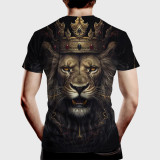 Men's Lion With Crown Casual Graphic T-Shirt