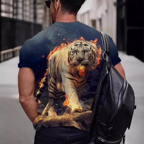 Mens Fire Tiger T-Shirt