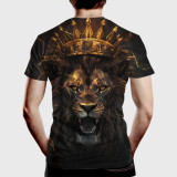 Men's Lion With Crown Casual Graphic T-Shirt