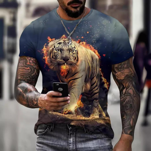 Mens Fire Tiger T-Shirt