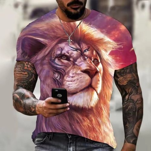 Novelty Lion Print T-Shirt