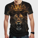Men's Lion With Crown Casual Graphic T-Shirt