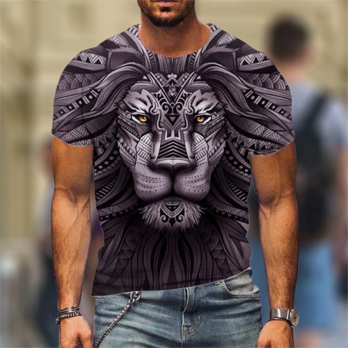 Geometric Lion Graphic T-Shirt
