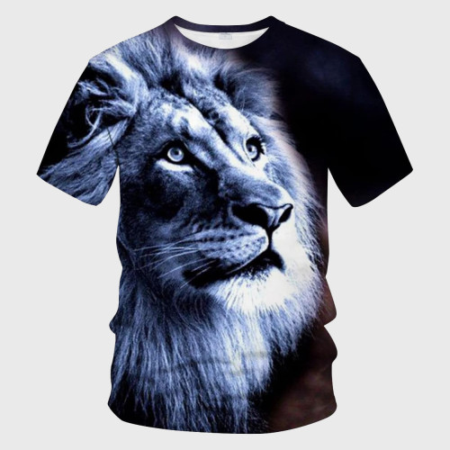 3D Animal Lion Casual T-Shirt