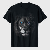 Lion Animal Blue Eyes Artwork T-Shirt