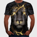 Lightning Lion Print T-Shirt