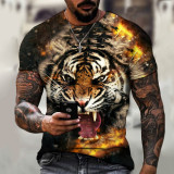 Mens Flame Tiger T-Shirt