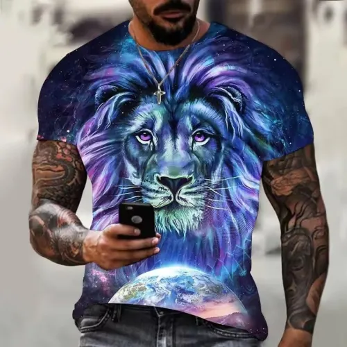 Cosmic Lion Graphic T-Shirt