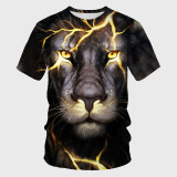 Lightning Lion Print T-Shirt