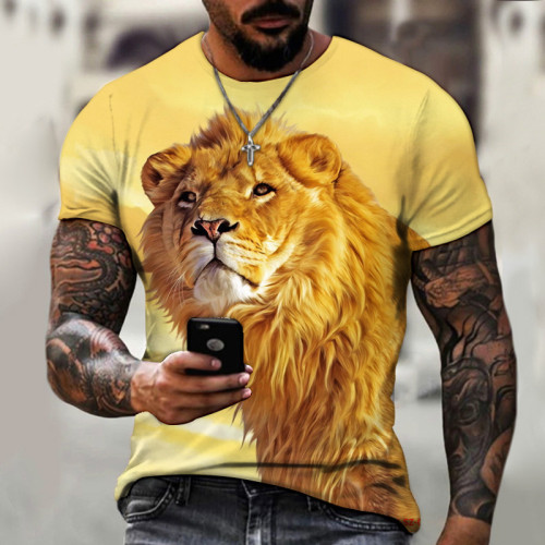 Lion Print Yellow T-Shirt