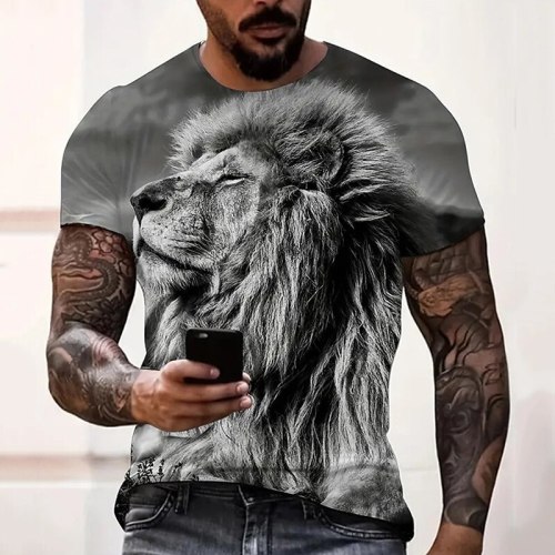 Mens Lion Graphic T-Shirt