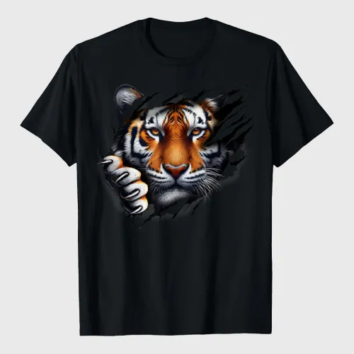 Retro Spirit Tiger Face T-Shirt