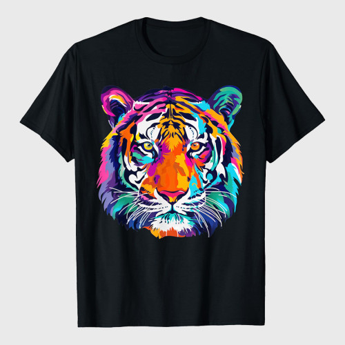 Colorful Tiger Graphic T-Shirt