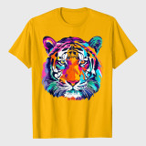 Colorful Tiger Graphic T-Shirt